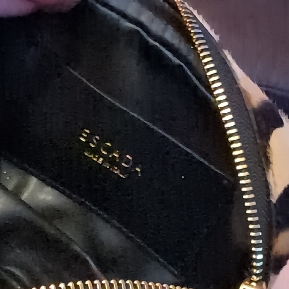 Escada Leopard Calf Hair Bag Belt with Gold Heart Accent - Picture 4 of 6